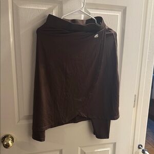 Asymmetrical Brown Wrap Skirt - Women